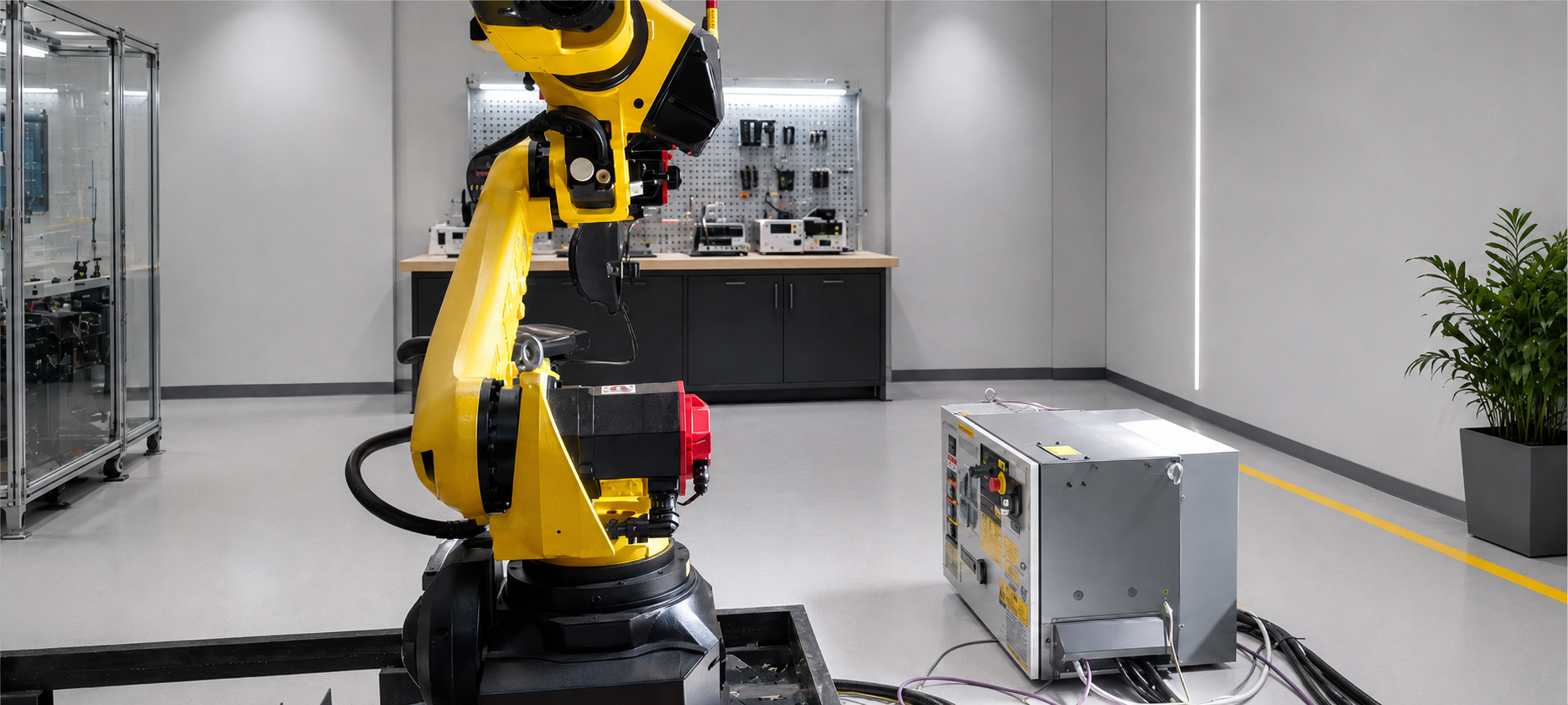 Uruchomienie robota przemysłowego z komunikacją PLC, kamerą i systemem sterowania